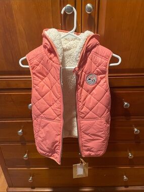 Souris Mini kids quilted hooded vest - pink
